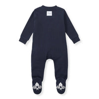 Solid Rib Organic Cotton Sleep & Play - Midnight