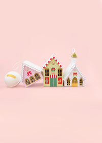 Musee Christmas Pink Village House Boxed Surprise Bath Balm