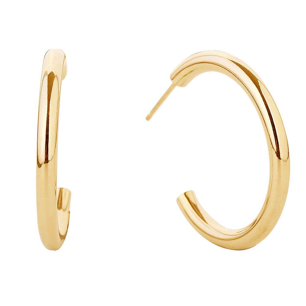 14K Gold Dipped Gold Hoop Earrings