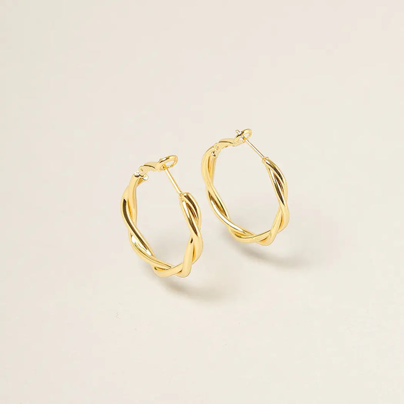 14K Gold Dipped Everyday Essential Twisted Hoops