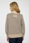 Mini Jacquard Crew Neck Long Sleeve Knit Sweater