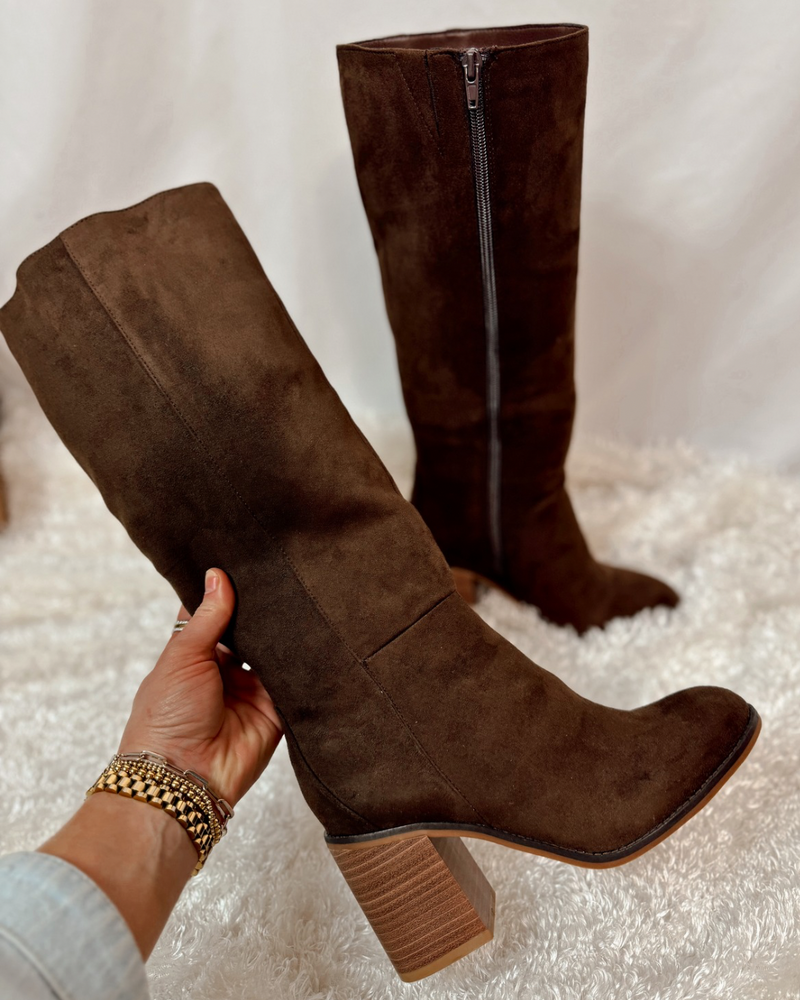 Mia Sabrena Suede Knee High Boot - Chocolate