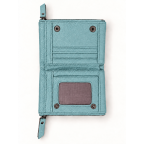 Woven Multi Compartment Fold Over Wallet - Denim Blue