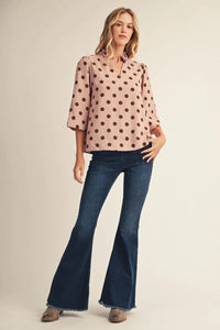 Pretty in Pink Polka Dot Print Top - Pink