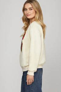 Comfy & Cozy Are We Plaid Bow Knit Sweater