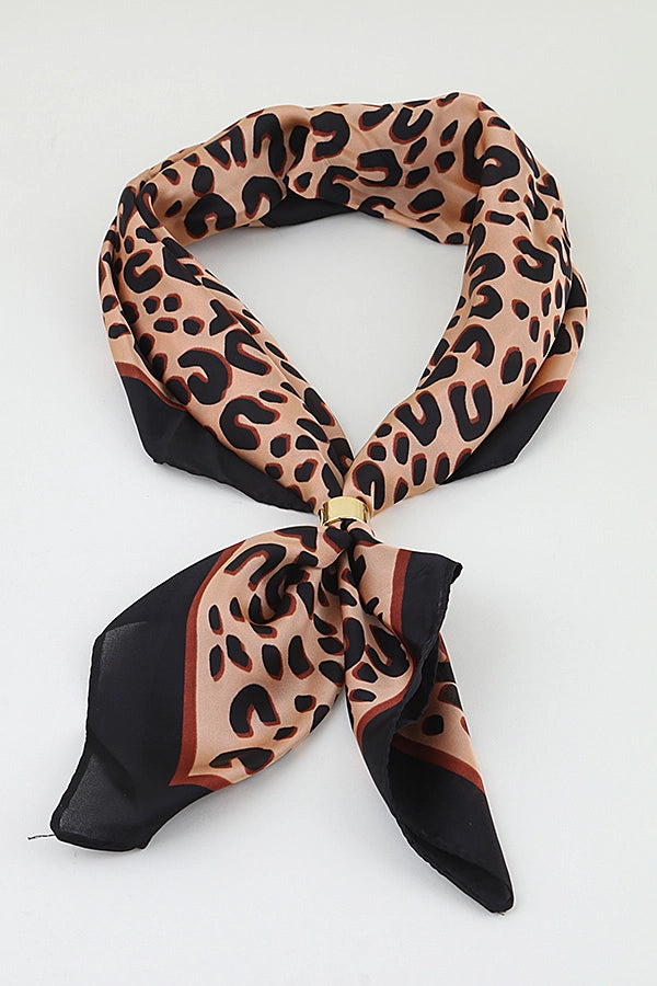 Outfit Elevated Chic Leopard Scarf + Gold Scarf Ring Set