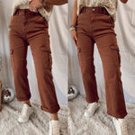 Clean Style Straight Leg Cargo Jeans