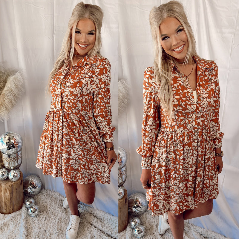 Falling For You Floral Button dress