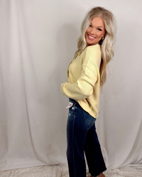 Golden Hour Button Down Knit Cardigan - Butter Yellow