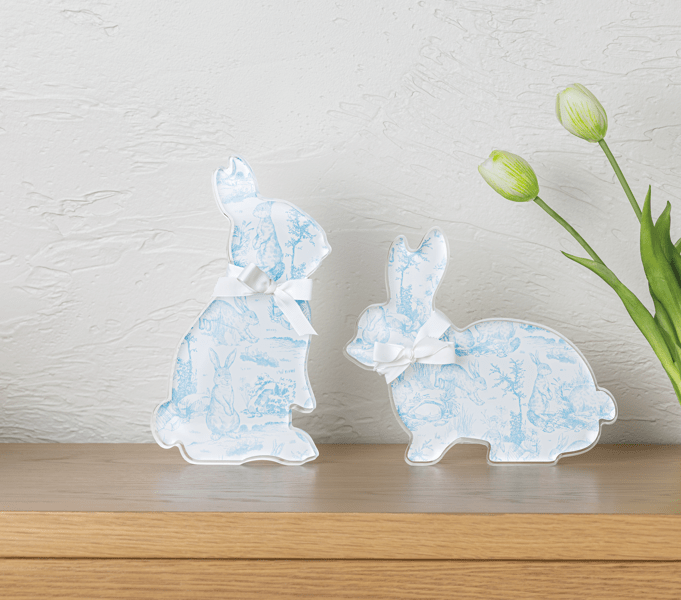 Whimsical Decorative Acrylic Toile Bunny Sitter
