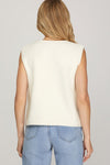 Vanilla & Cashmere Knit Sweater Vest / Top - Ivory