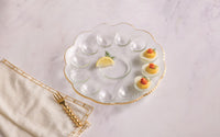 Gold Rim Glass Egg Tray