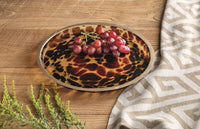 Luxe Glass Tortoise Round Platter