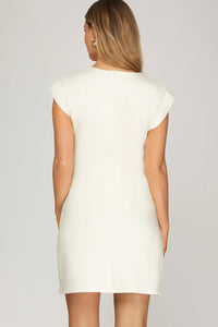 Ivory Heiress Gold Button Dress