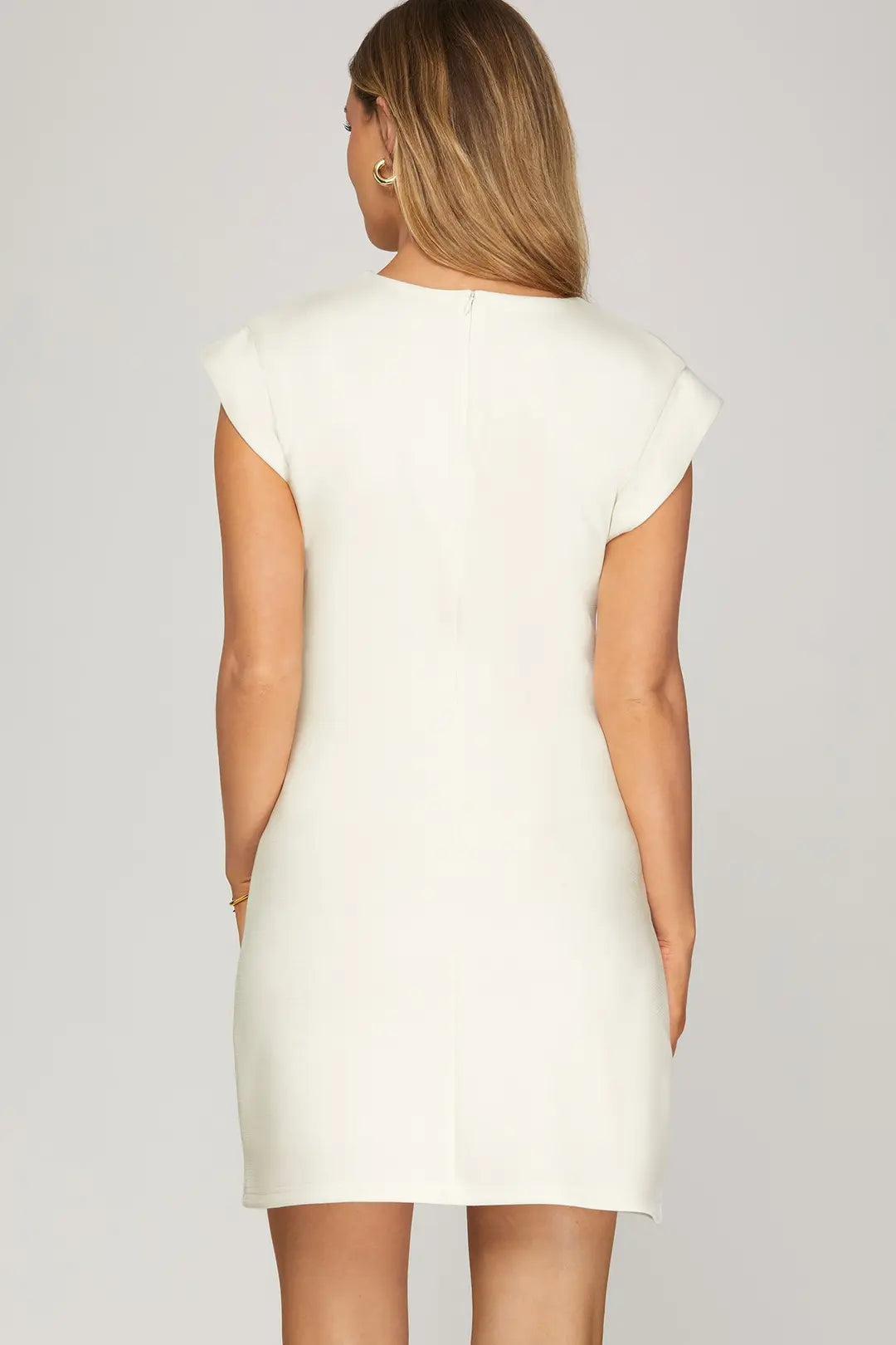 Ivory Heiress Gold Button Dress