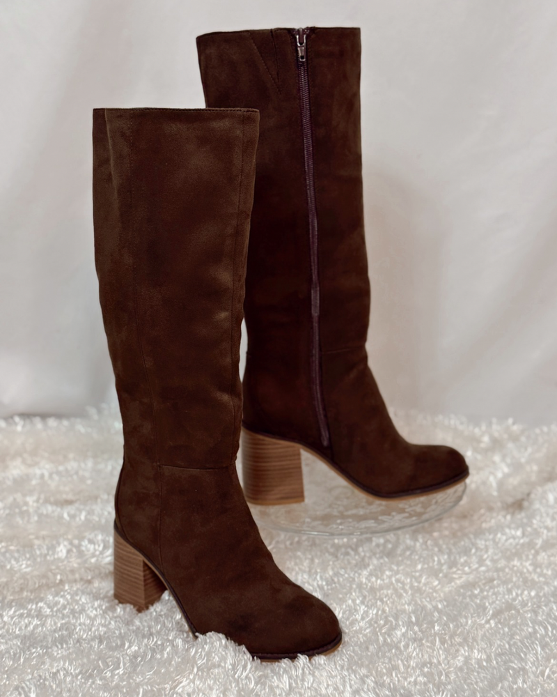 Mia Sabrena Suede Knee High Boot - Chocolate