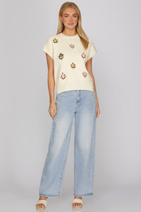 Enchanted Embroidered Knit Top