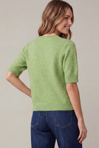 In The Pines Short Sleeve Sweater Top in Green