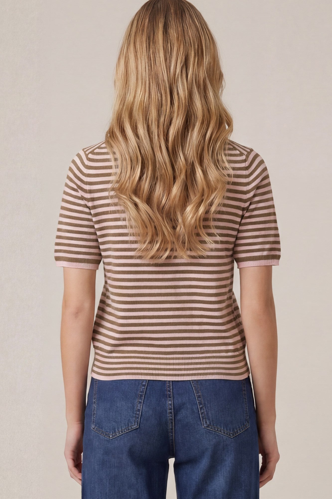 Coffee Kisses Striped Knit Short Sleeve Top