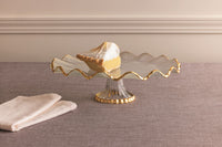 Gold Rim Glass Luxe Cake Stand