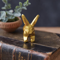 Mini Cast Iron Gold Bunny Figure