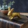 Mini Cast Iron Gold Bunny Figure