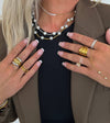 The Debutante 16-18" Water Resistant Beaded Pearl Necklace in Gold