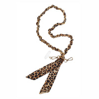 Leopard Silk and Chain Link Braided Lanyard / Phone Strap