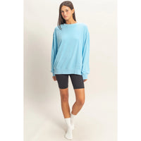 All-Day Comfort Mineral Wash Essential Pullover - Blue