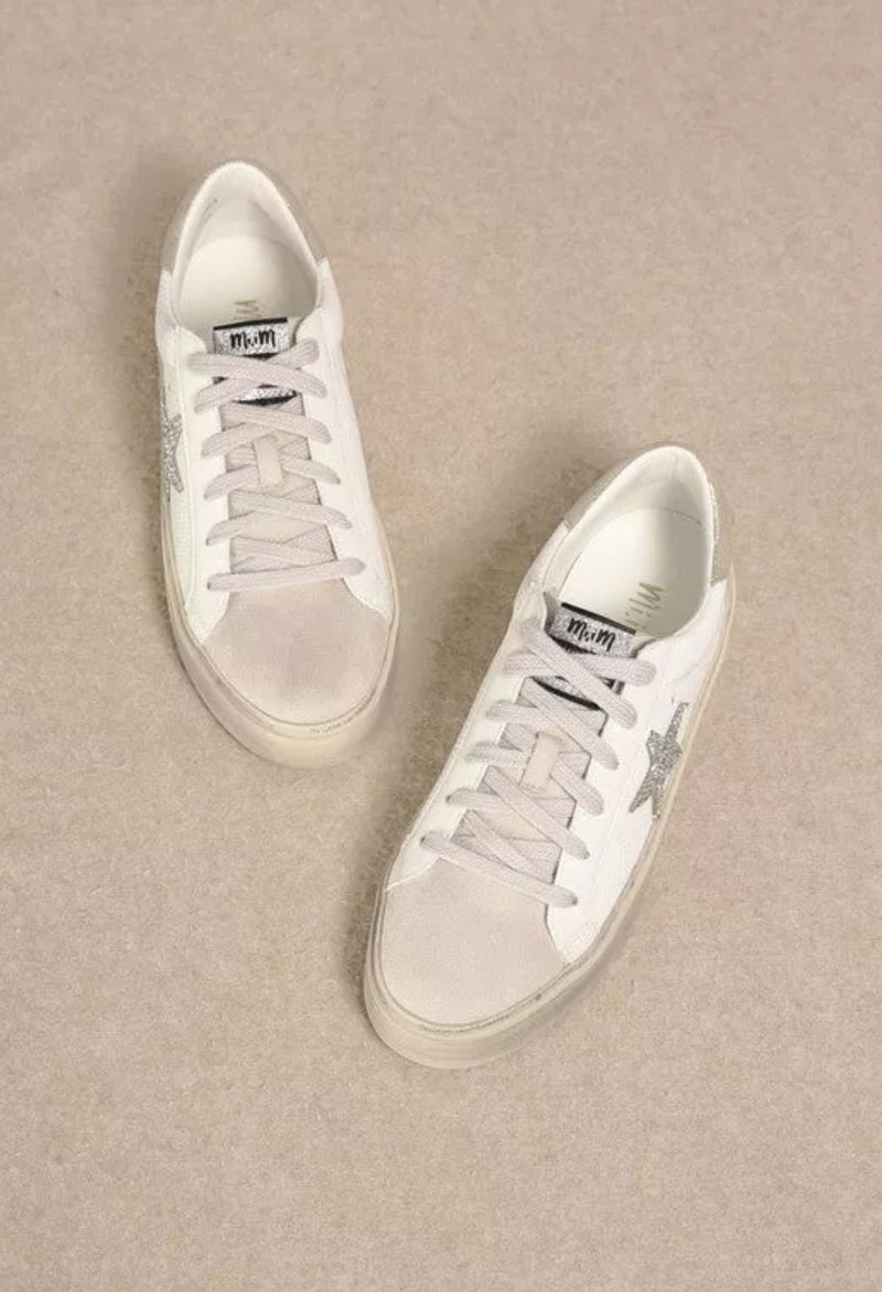 Gaby Neutral Rhinestone Star Sneakers