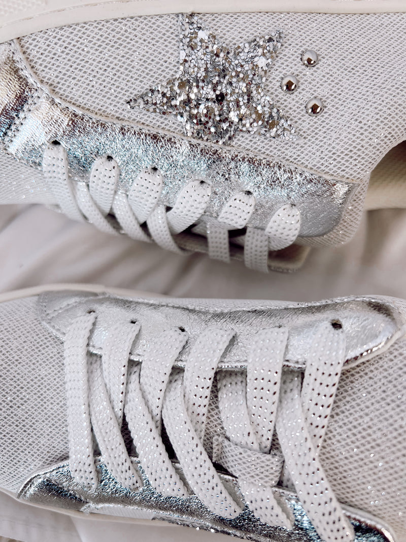 Supernova Star Sneakers- Silver Shimmer