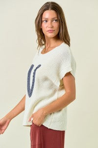 Lucky U Knit Sweater Vest / Top