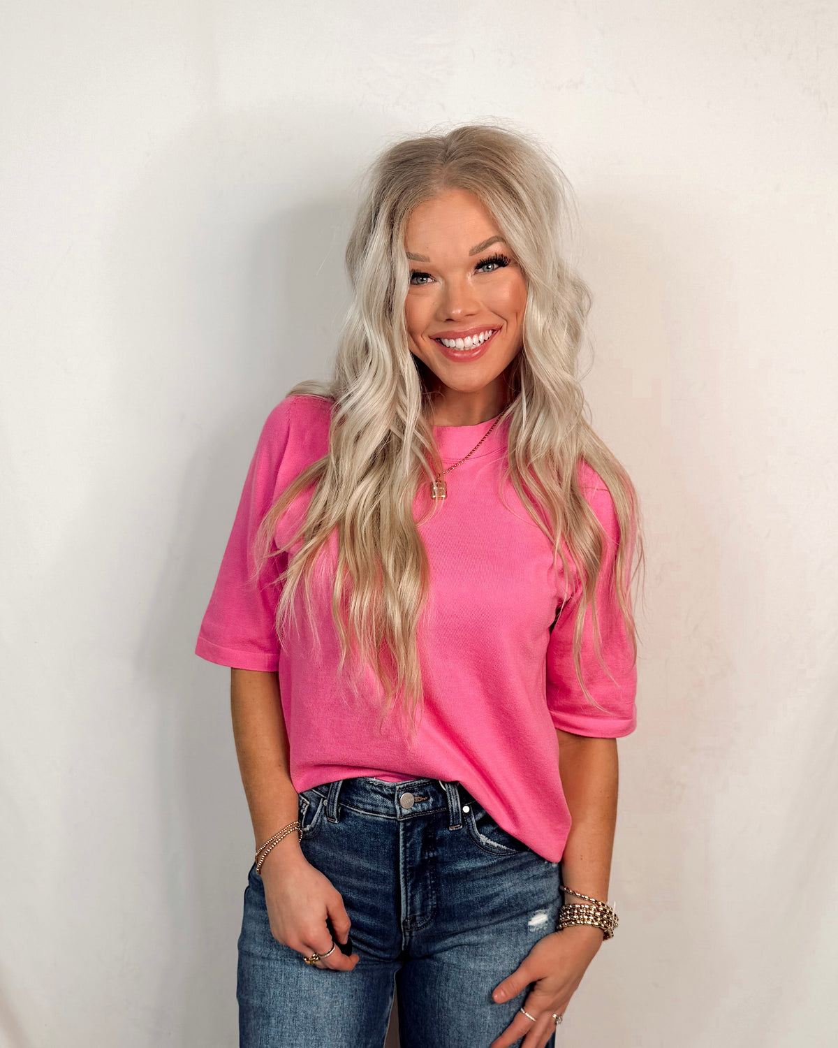 Crush Hour Knit Short Sleeve Top - Bubble Gum Pink