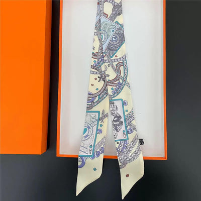 Assorted Twillys In Wonderland Satin Printed Twilly Scarves