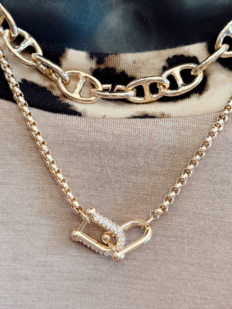 Regal Links Venetian Chain Link Necklace - Gold