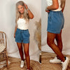 Simple Drawstring Shorts- Blue