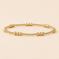 Lenny & Eva Tarnish Resistant Gold Plated Trio Textured Stretch Bracelet