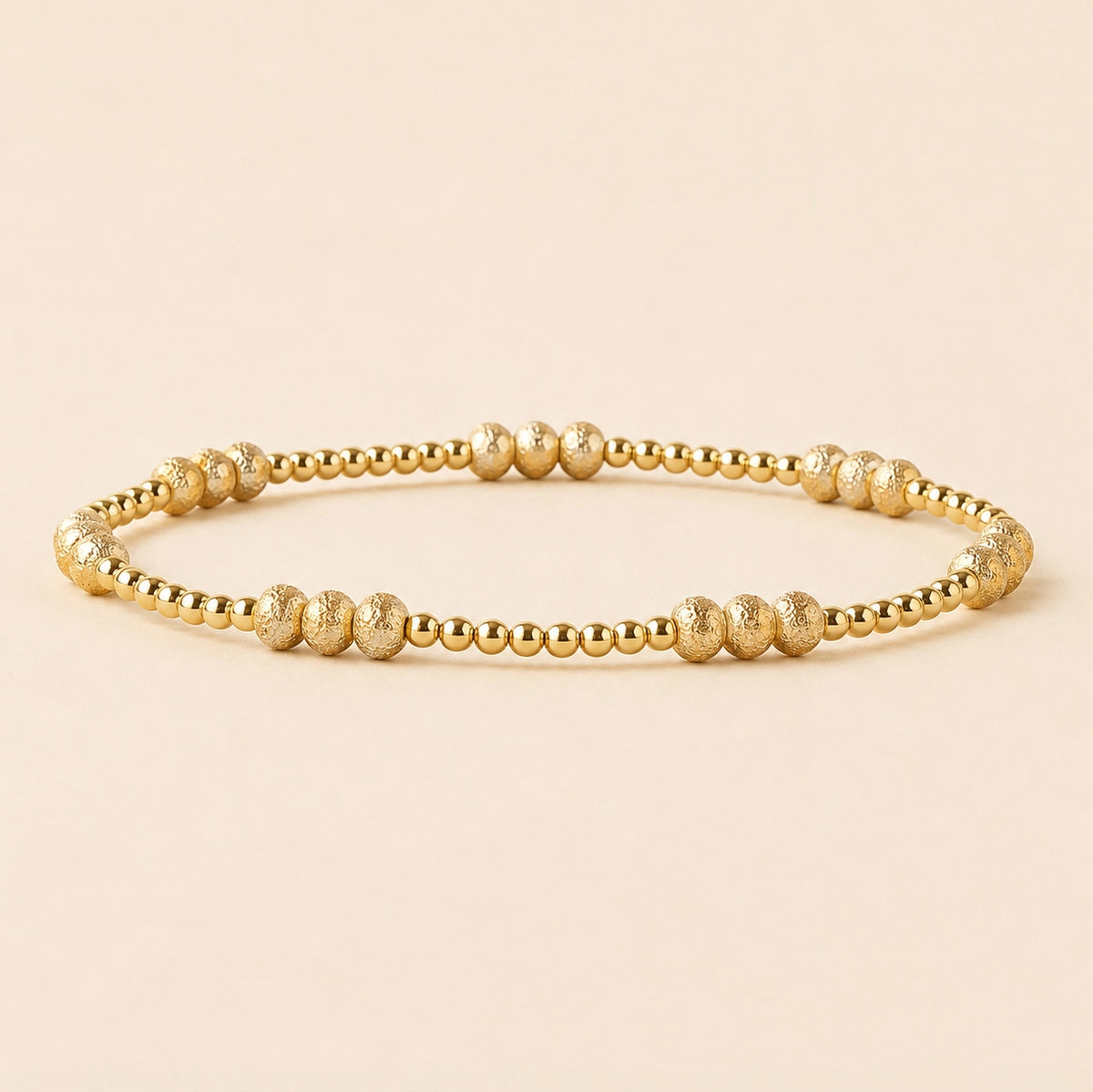 Lenny & Eva Tarnish Resistant Gold Plated Trio Textured Stretch Bracelet