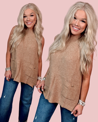 Made For This Moment Mock Neck Gold Button Sweater Vest