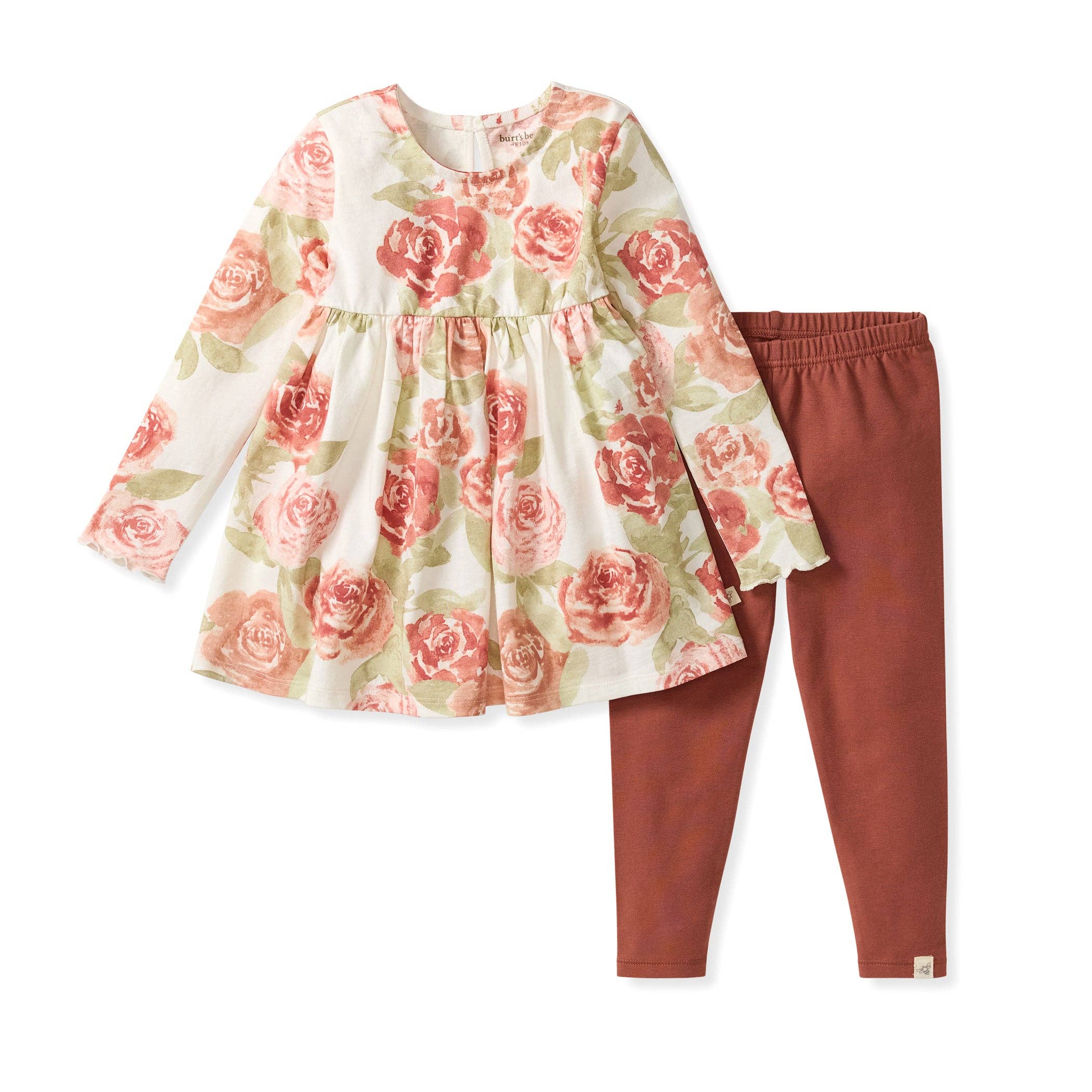 Girls 2-Piece Autumn Rose Tunic & Leggings Outfit Set