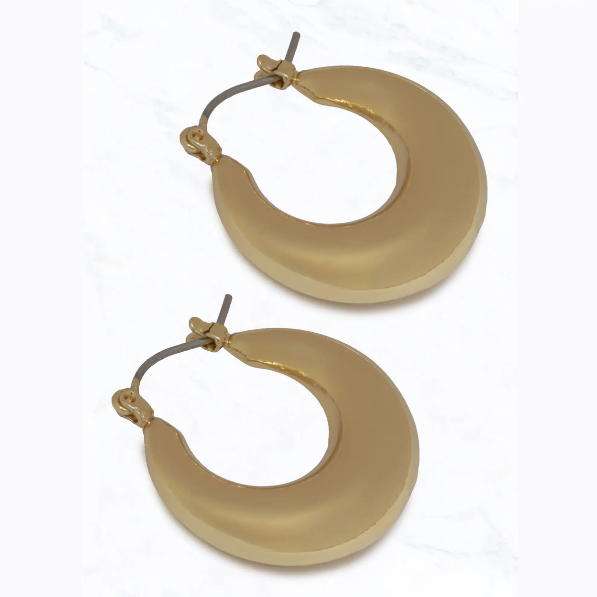 Crescent Hoop Leverback Earrings