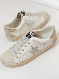 Gaby Neutral Rhinestone Star Sneakers