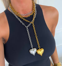 The Heiress Heart Water Resistant- Wrap Around Necklace - Gold