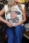 Gold Studded Designer Cowboy Graphic Muscle Tee