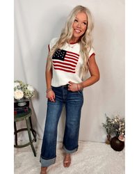 Starry Eyed Nights Contrast Knit Sweater Top / Vest