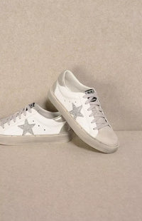 Gaby Neutral Rhinestone Star Sneakers