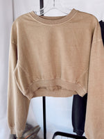 Simply Cropped Sweatshirt- Mocha