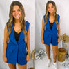 Best Dressed Blazer + Shorts Two Piece SET - Royal Blue