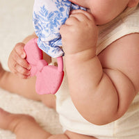Itzy Crinkle Crew Baby Silicone Teether with Crinkle Fabric : Pink Bow