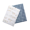 Lulujo Cotton Muslin Swaddle Blankets Set of 2 - Navy Gingham